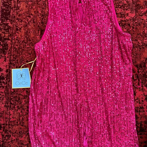 NWT Pink Sequence Tank Top (CeCe Swings brand) - Picture 4 of 5